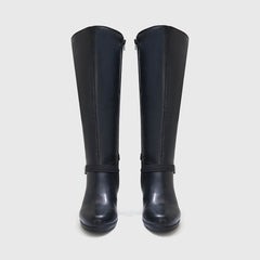 Botas altas hasta la rodilla con pantorrilla ancha y cremallera 