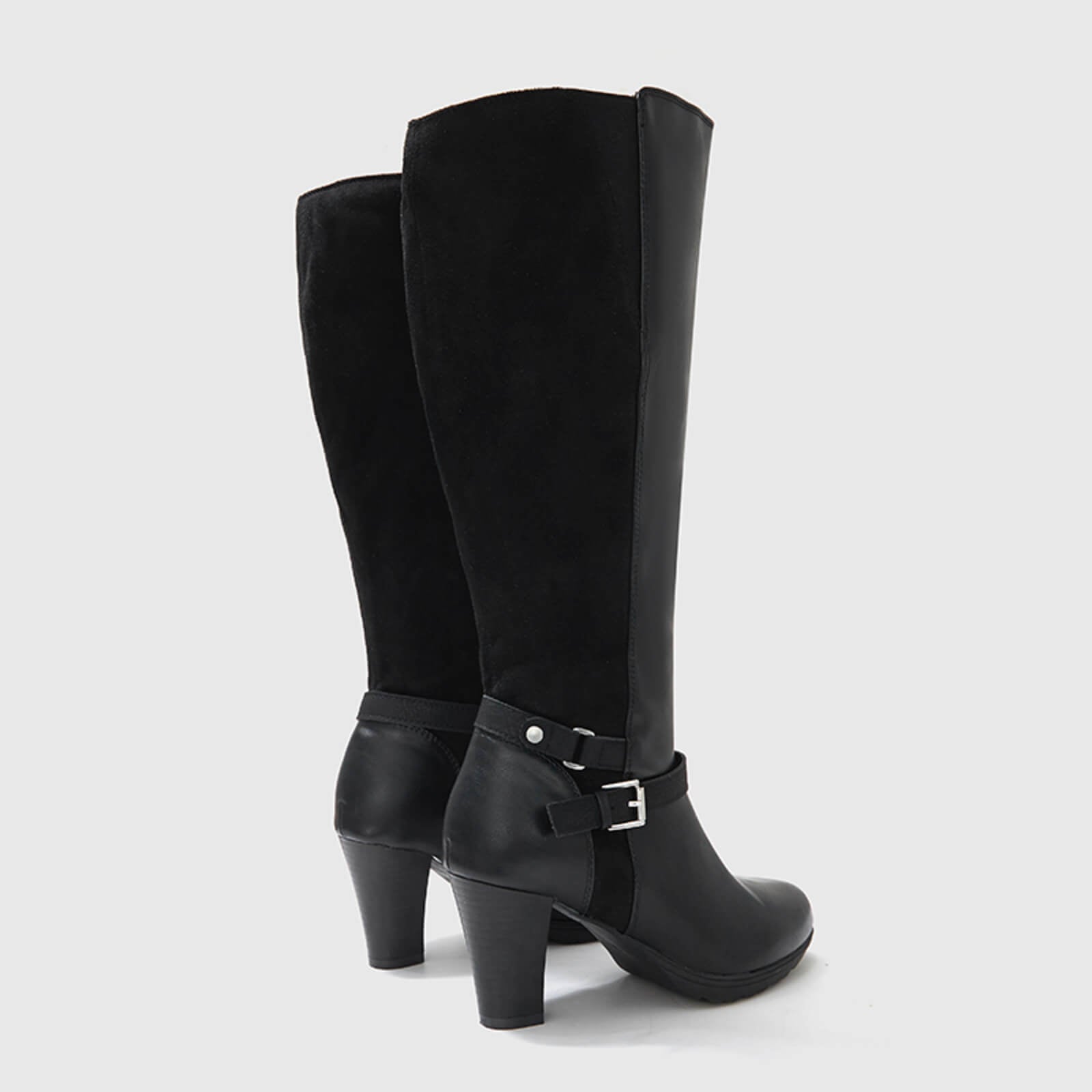 Botas altas hasta la rodilla con pantorrilla ancha y cremallera 
