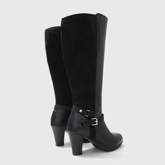 Botas altas hasta la rodilla con pantorrilla ancha y cremallera 