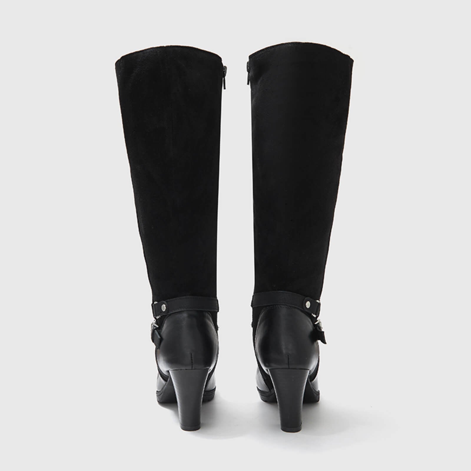 Botas altas hasta la rodilla con pantorrilla ancha y cremallera 