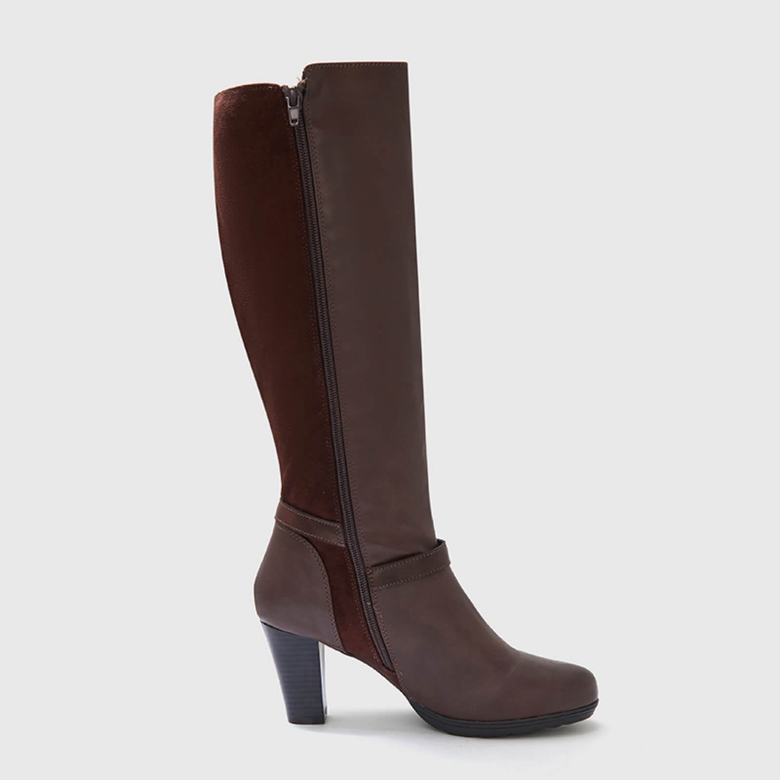 Botas altas hasta la rodilla con pantorrilla ancha y cremallera 