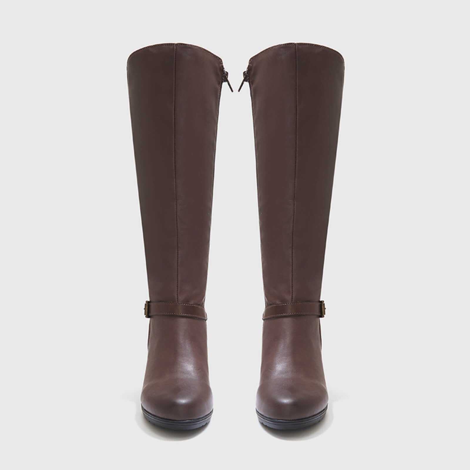 Botas altas hasta la rodilla con pantorrilla ancha y cremallera 