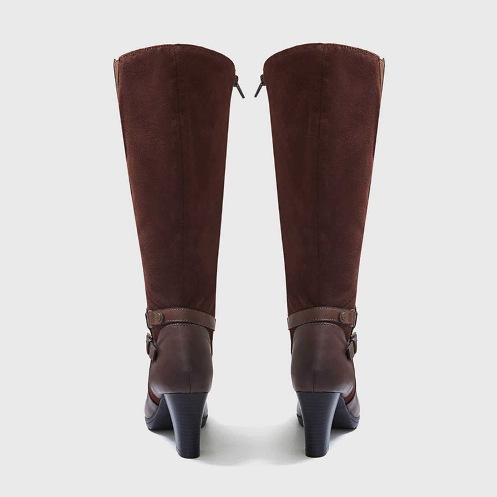 Botas altas hasta la rodilla con pantorrilla ancha y cremallera 