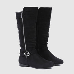 Wide Calf Knee High Boots Zipper Style
