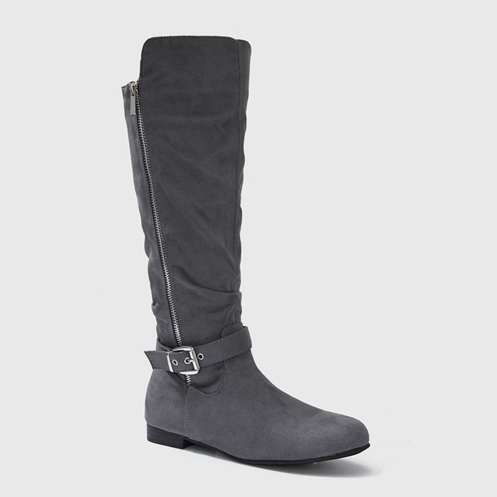 Wide Calf Knee High Boots Zipper Style