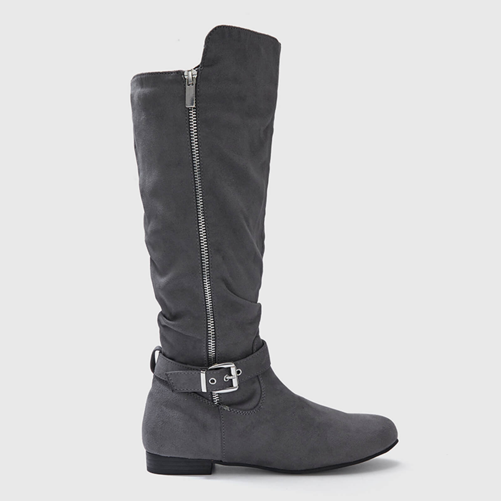 Wide Calf Knee High Boots Zipper Style