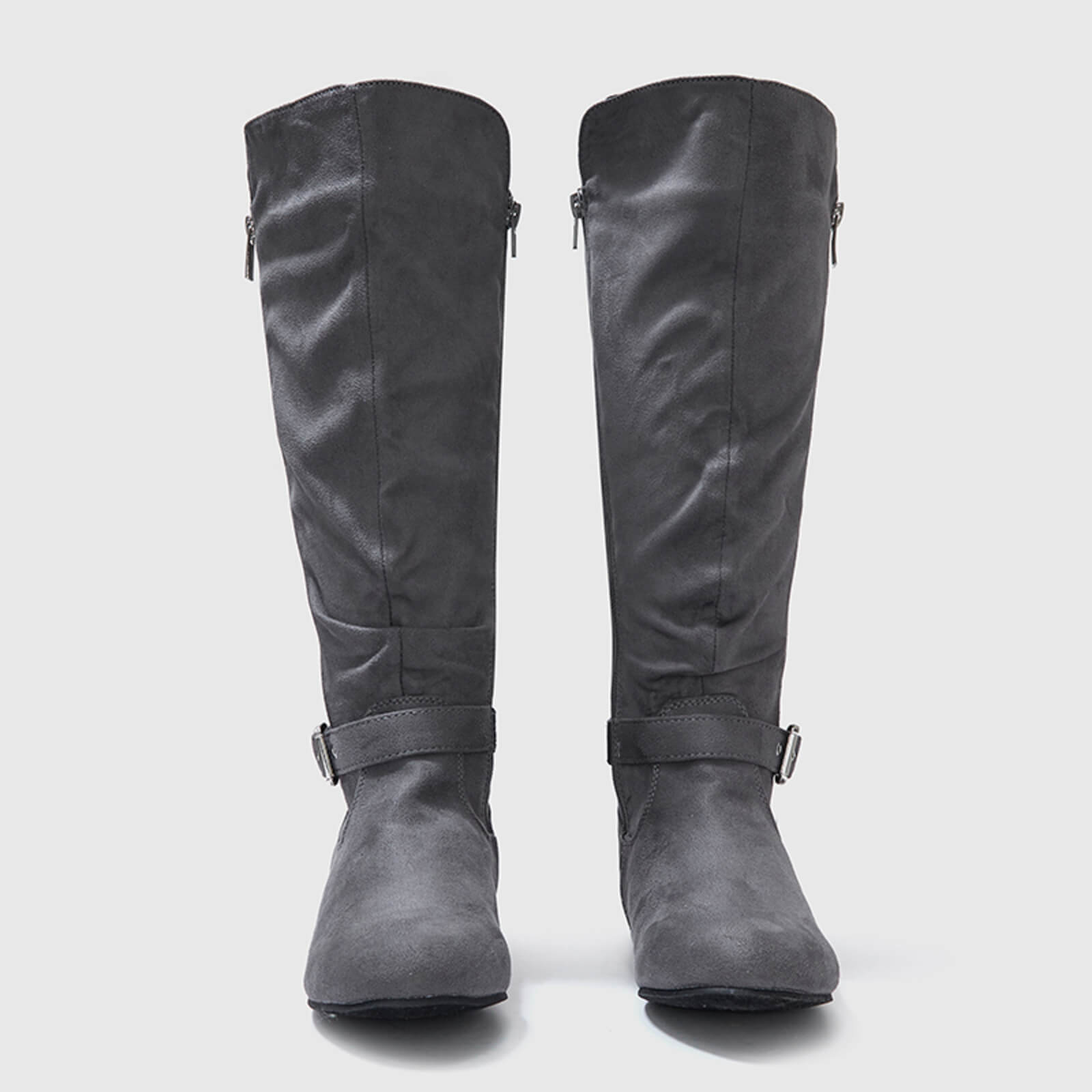 Wide Calf Knee High Boots Zipper Style