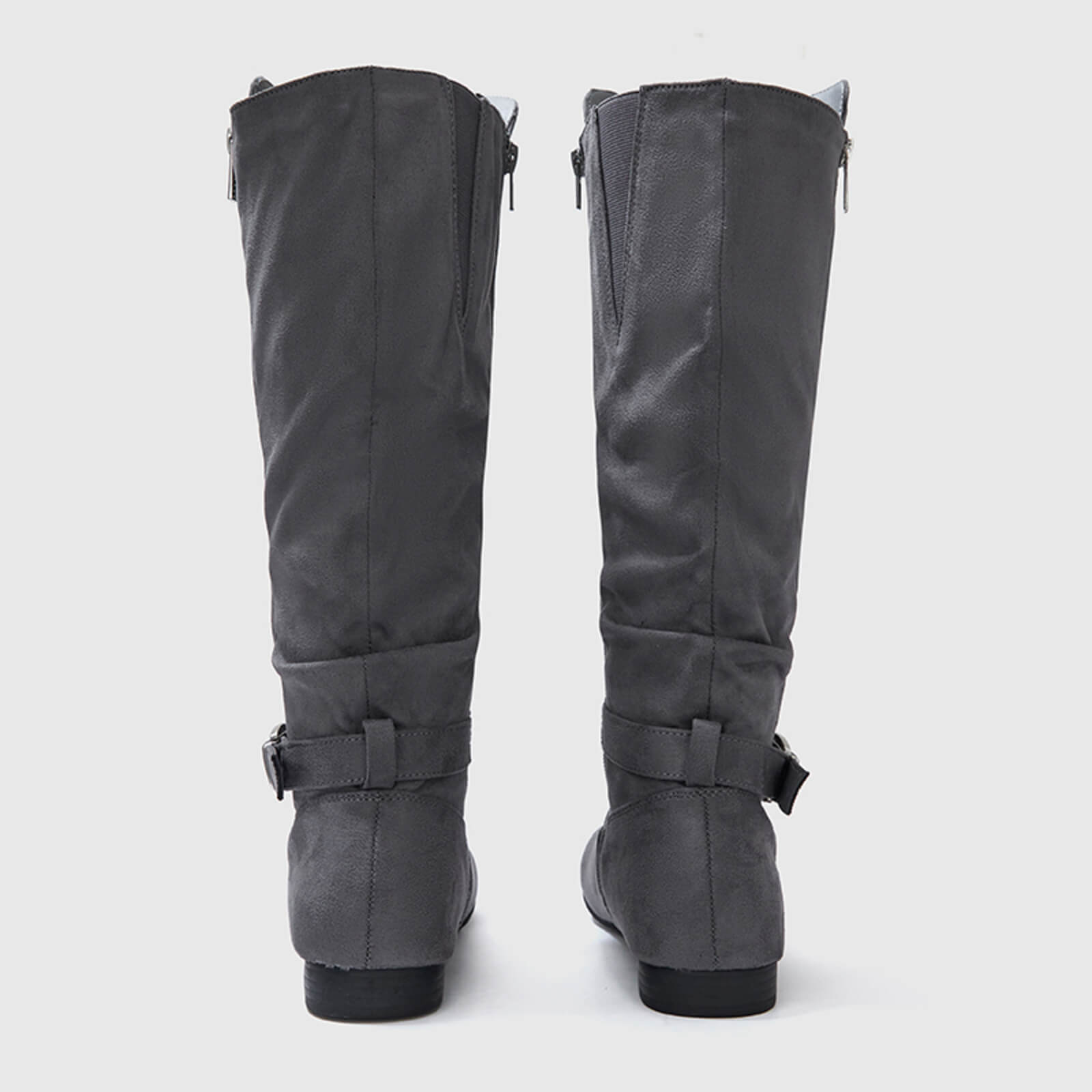 Wide Calf Knee High Boots Zipper Style