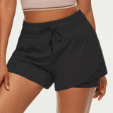 Drawstring Waist Lined Active Shorts