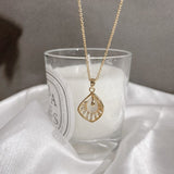 White Iridescent Shell Stone Necklace