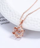 Six Pointed Star Spinning Crystal 925 Sterling Silver Necklace