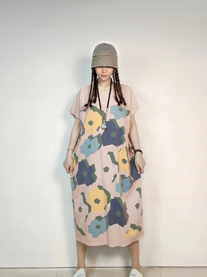 Vestido midi de verano de estilo sencillo