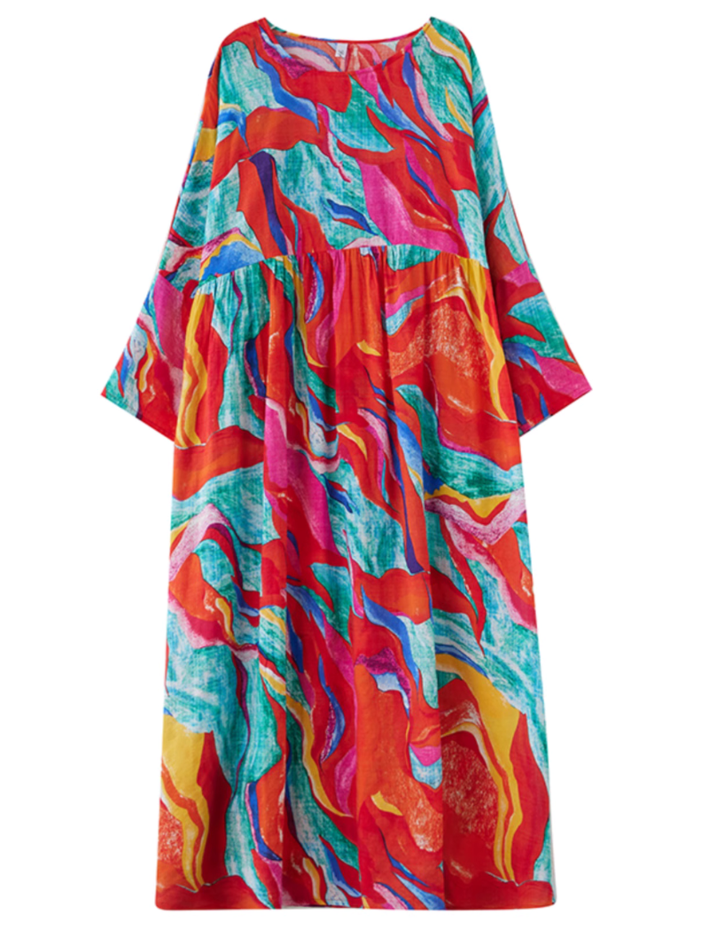 Vestido camisero colorido de verano Breezy Bliss