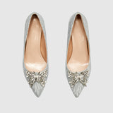 Pointy Toe Pumps Silver