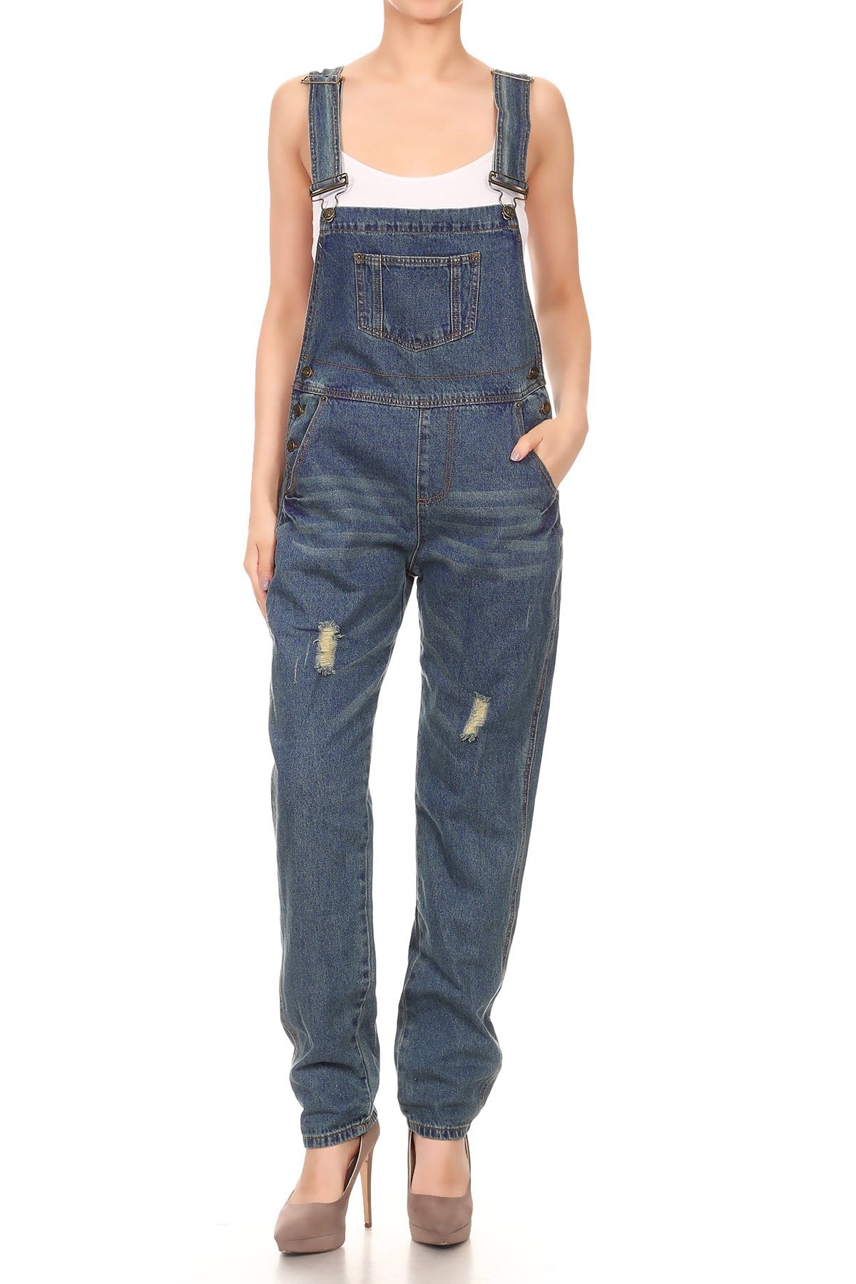 Vintage Denim-Overall mit verstellbaren Trägern