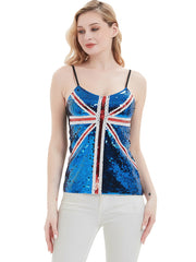 Camisole-Top mit Pailletten „United Kingdom“