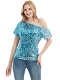 Glam Off-Shoulder Sequin Top