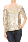 Glam Off-Shoulder Sequin Top