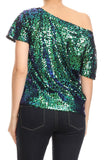 Glam Off-Shoulder Sequin Top