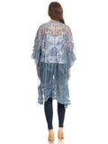 Embroidered Floral Butterfly Kimono Cover Up Cardigan