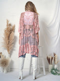 Embroidered Floral Butterfly Kimono Cover Up Cardigan