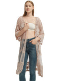 Embroidered Floral Butterfly Kimono Cover Up Cardigan