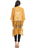 Embroidered Floral Butterfly Kimono Cover Up Cardigan