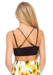 Bralette-Crop-Top mit Blumenspitze