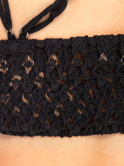 Bralette-Crop-Top mit Blumenspitze