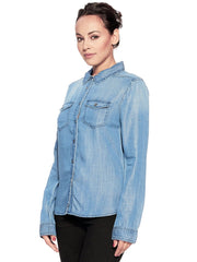 Jeanshemd im Westernstil mit Button-Down-Kragen