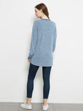 Long Sleeve Round Neck Casual T Shirts Blouses Sweatshirts Tunic Tops with Pocket
