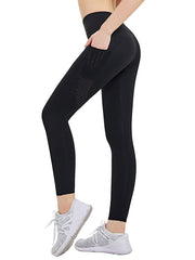 Yogahose mit hoher Taille und Taschen, Leggings zur Bauchkontrolle