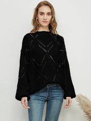 Langärmliger gemusterter Pullover
