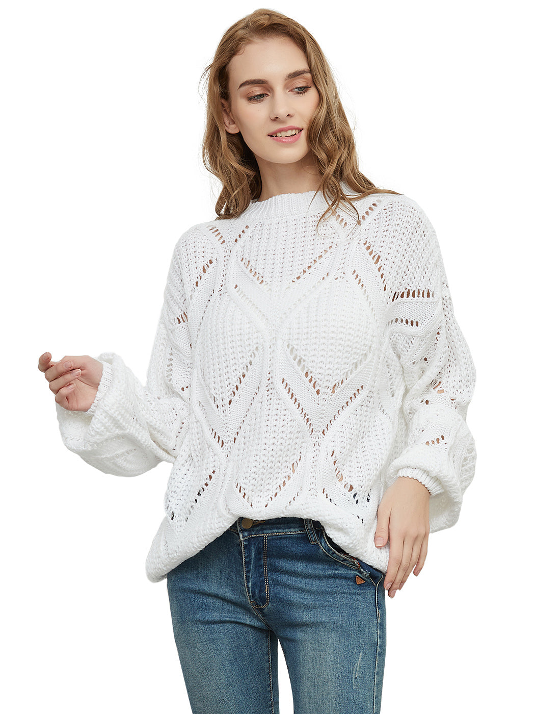 Langärmliger gemusterter Pullover