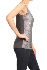 Camisole-Top mit mattem Schlangenmuster