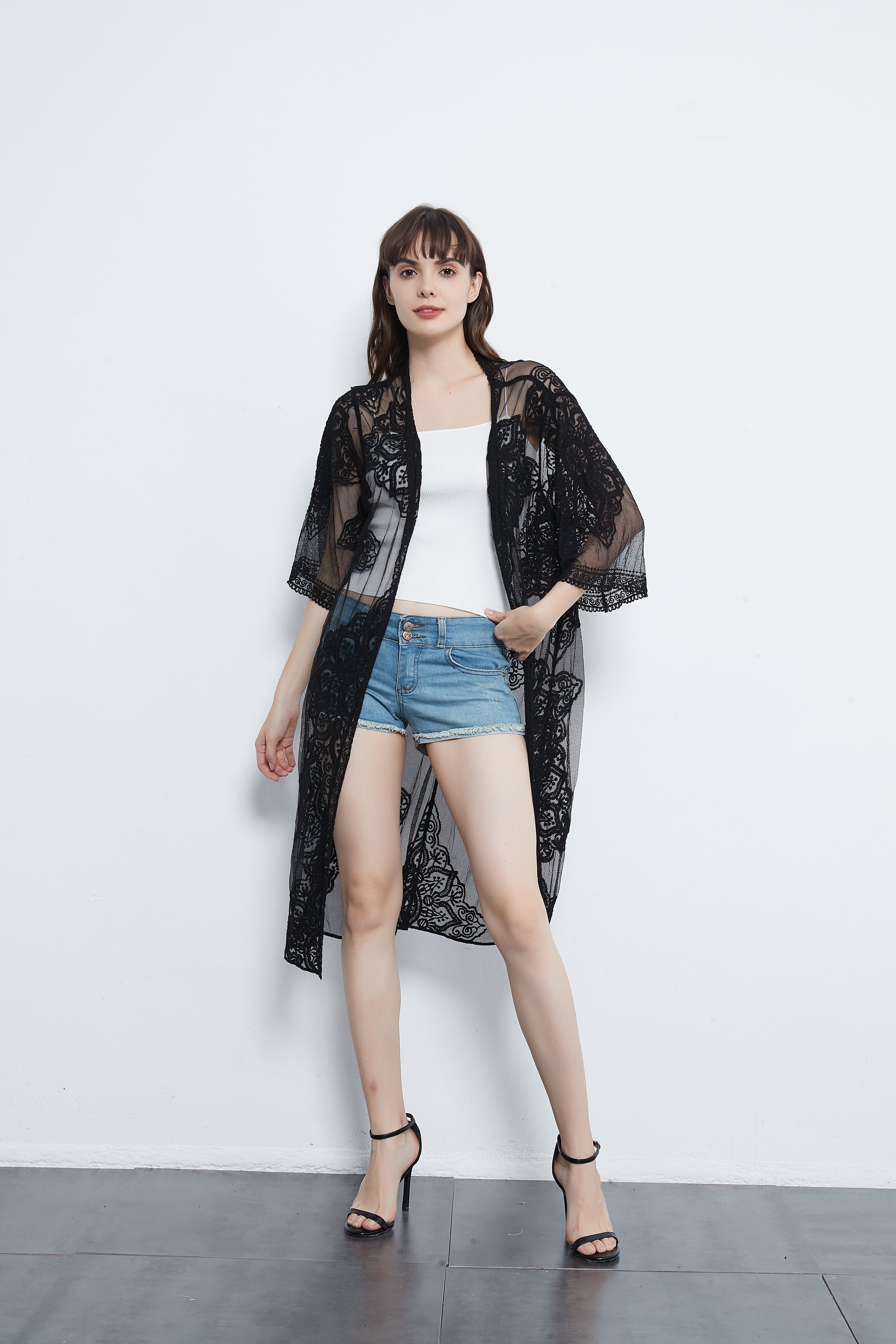Crochet Embroidered Lace Cardi