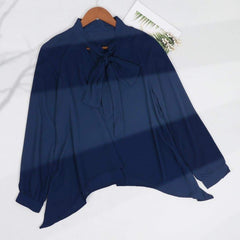 Blusa fluida de gasa con lazo