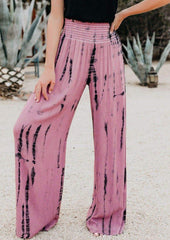 Pantalones anchos con estampado tie-dye y cintura alta 