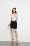 High Waisted Bermuda Denim Shorts