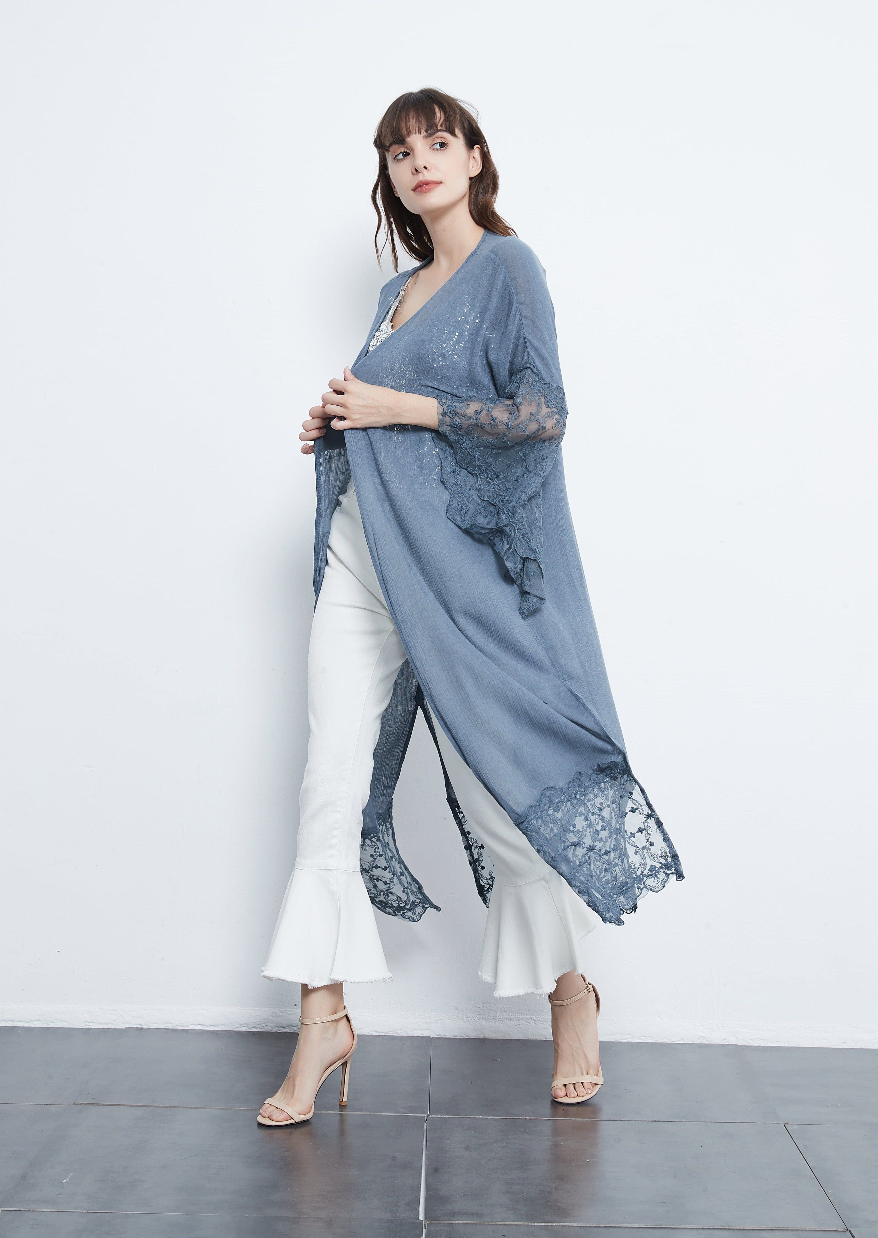 Long Lace Kimono Cardigan