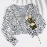 Plus Size Sequin Bolero