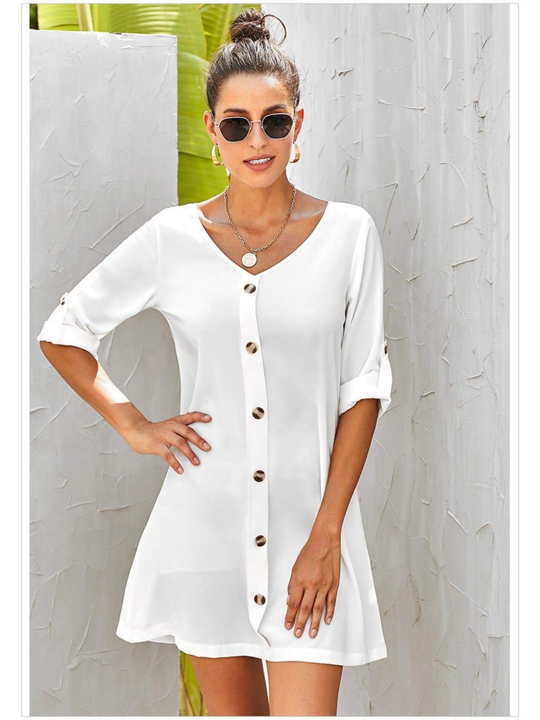 Vestido vintage acampanado tejido con botones