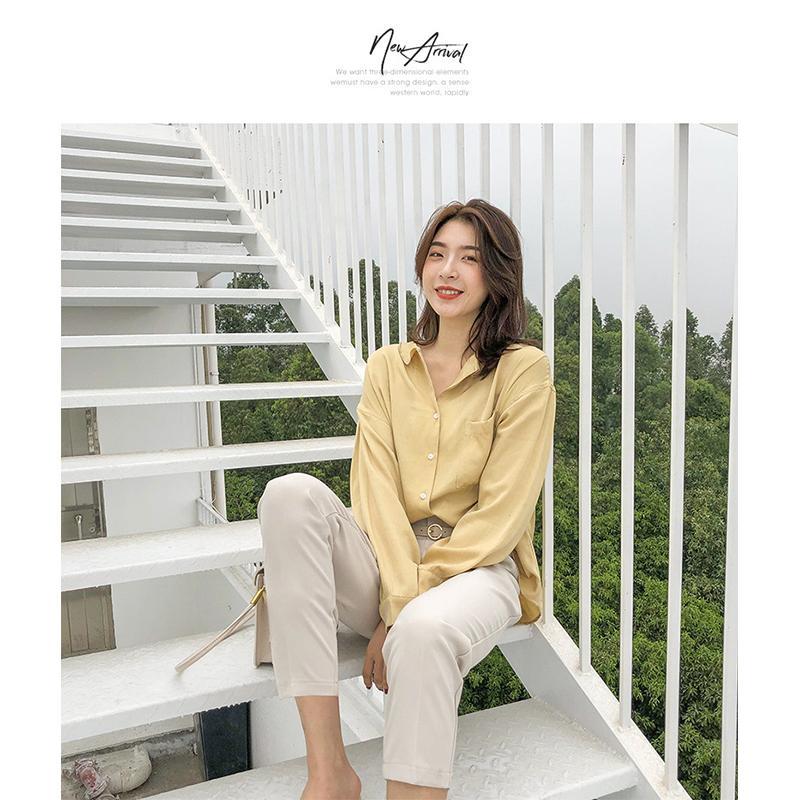 Vintage Loose Fitting Notched Shirt