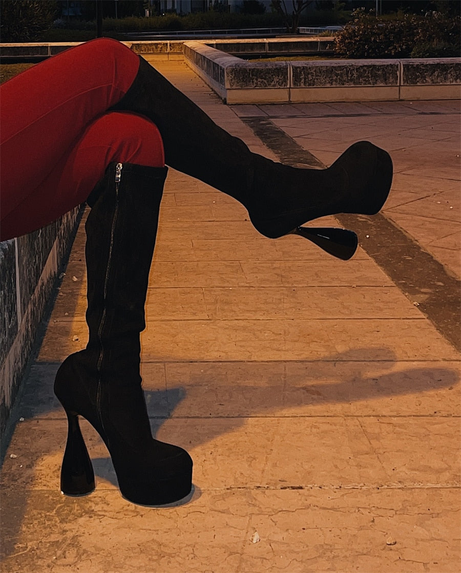 Platform Knee High Boots